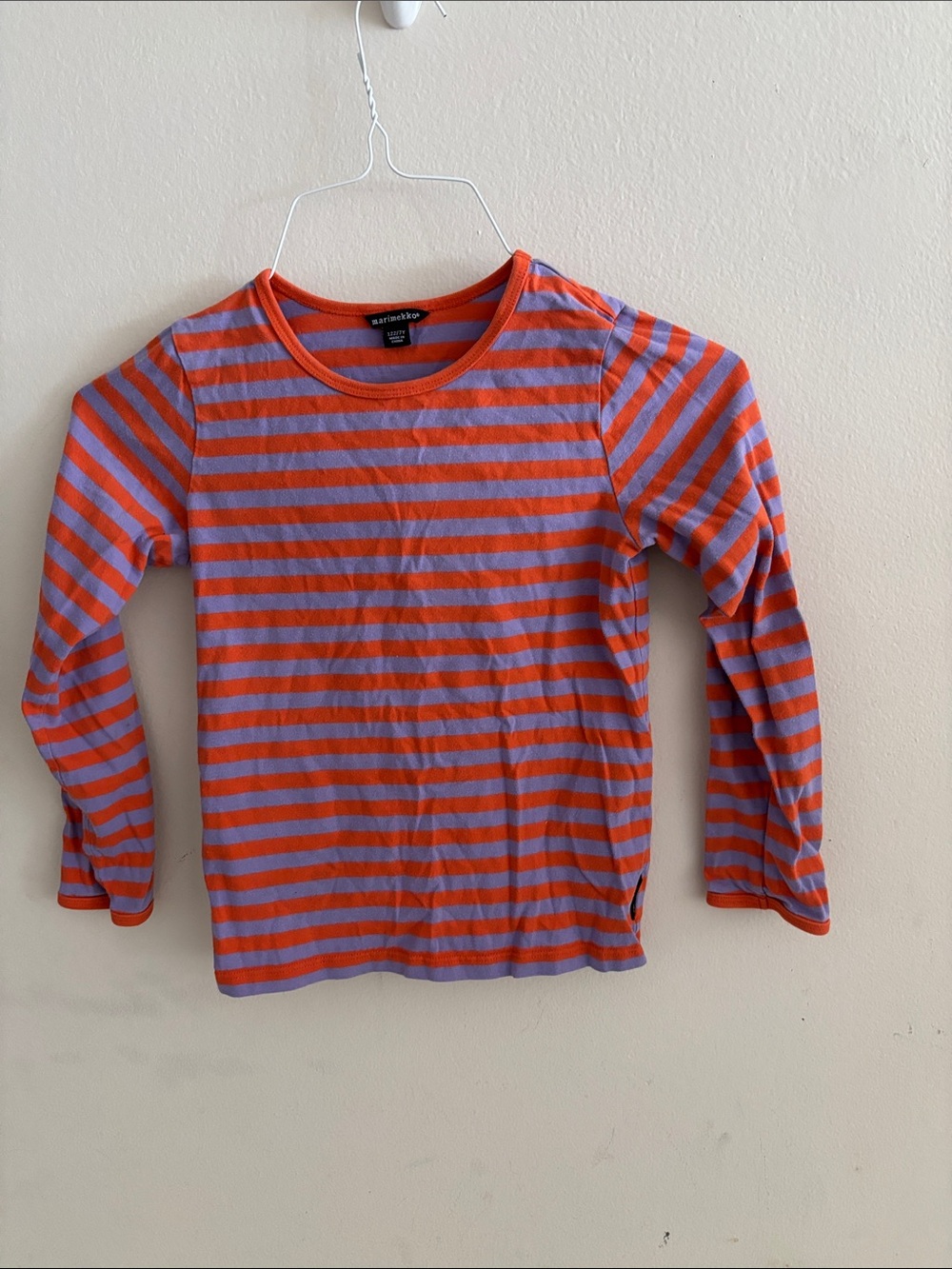 Marimekko Kids Long Sleeve Striped Tee - Orange & Lavender
